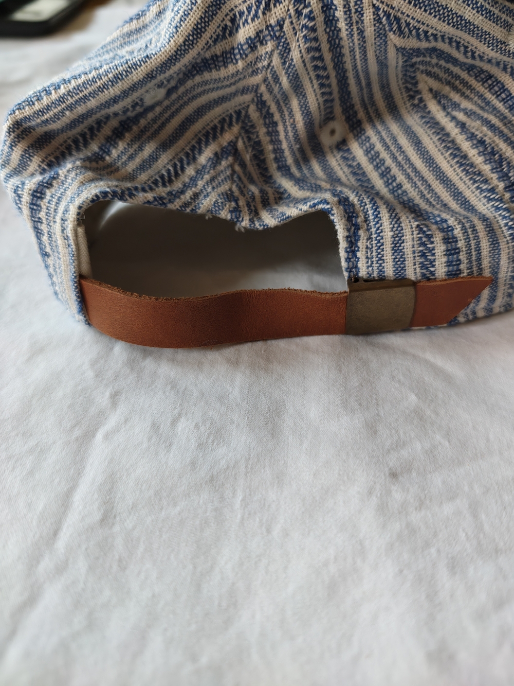 Madewell Blue & White Striped Cotton Baseball Cap - Picture 3 of 7